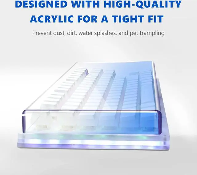 Alt view image 2 of 5 - Geekria Tenkeyless Acrylic Keyboard Dust Cover, Cover for TKL 80% Compact 87 Key Computer Mechanical Gaming Keyboard, Compatible with Logitech G713, G715 (Gradient Blue)