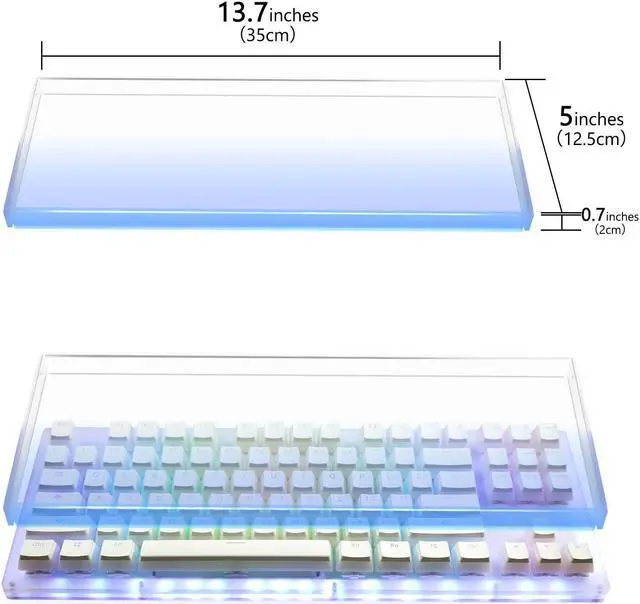 Alt view image 4 of 5 - Geekria Tenkeyless Acrylic Keyboard Dust Cover, Cover for TKL 80% Compact 87 Key Computer Mechanical Gaming Keyboard, Compatible with Logitech G713, G715 (Gradient Blue)