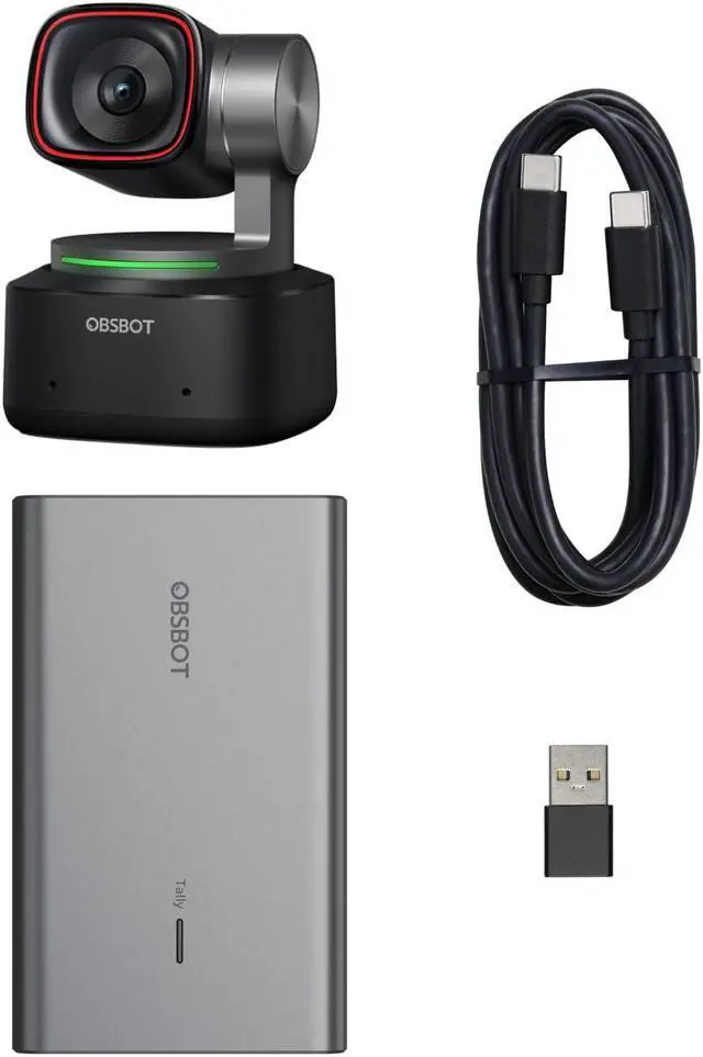 Main image of OBSBOT Tiny 2 4K Webcam & UVC to NDI Adapter Combo, PoE, Micro SD Card Supported, Video Converts Compatible Series and Other UVC Webcams for Streaming Accessories, Content Creator Kit