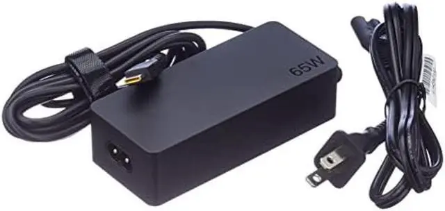 Alt view image 3 of 3 - Lenovo 65w USB Type C Ac Adapter 4X20M26268 With 2 Prong Power Cord Included, Black In The Original Retail Packaging.