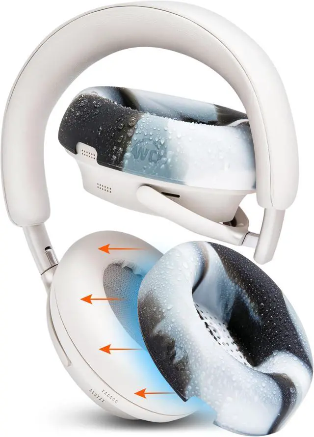 Main image of WC SweatZ QC Ultra - Protective Earpad Covers for Bose QuietComfort Ultra by Wicked Cushions | Sweatproof & Easily Washable | Does not fit any other Bose Headphones | Marble