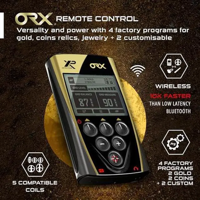 Alt view image 3 of 5 - XP Metal Detectors ORX Detector, Dedicated to Treasure and Relic Hunting - FX02 Wired & WSAUDIO Wireless Headphones, 9" X35 Coil, Remote Control & S-Telescopic Lite Stem (ORX-22X35FX02E)