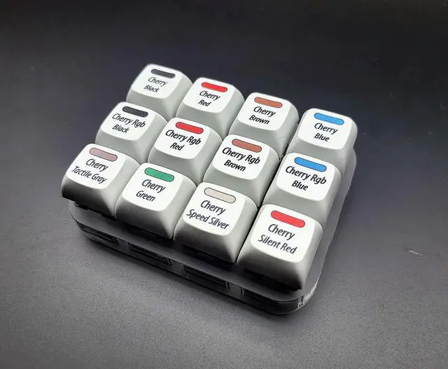 Alt view image 2 of 5 - Max Keyboard Cherry MX Switch Tester Switch Sampler Mechanical Keyboards 12-Key Switch Testing Tool (Printed PBT Keycaps with Cherry MX keyswtich Color Included)