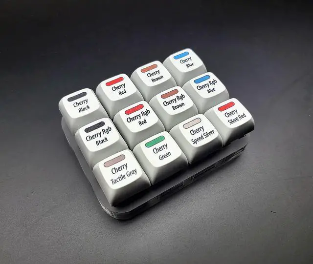 Alt view image 3 of 5 - Max Keyboard Cherry MX Switch Tester Switch Sampler Mechanical Keyboards 12-Key Switch Testing Tool (Printed PBT Keycaps with Cherry MX keyswtich Color Included)