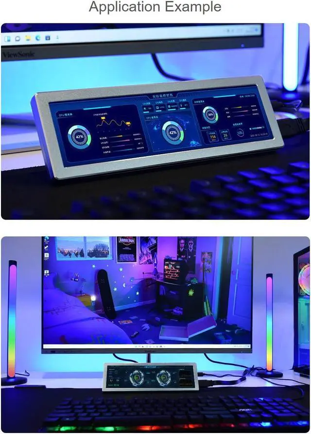 Alt view image 5 of 5 - waveshare 8.8inch HDMI Small Monitor,480×1920,Compatible with Raspberry Pi/Jetson Nano/PC,Horizontal and Vertical Screen Display,AIDA64 PC CPU GPU RAM Monitor Data Display,with HiFi Speaker