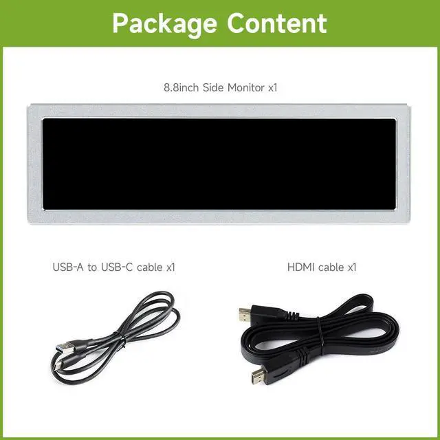 Alt view image 2 of 5 - waveshare 8.8inch HDMI Small Monitor,480×1920,Compatible with Raspberry Pi/Jetson Nano/PC,Horizontal and Vertical Screen Display,AIDA64 PC CPU GPU RAM Monitor Data Display,with HiFi Speaker