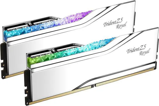 Main image of G.SKILL Trident Z5 Royal Series (Intel XMP 3.0) DDR5 RAM 32GB (2x16GB) 6400MT/s CL32-39-39-102 1.40V Desktop Computer Memory UDIMM - Silver (F5-6400J3239G16GX2-TR5S)