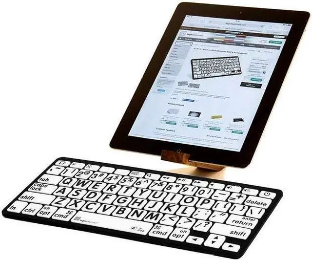 Alt view image 3 of 5 - Logickeyboard BT Wireless with Large Print * for Windows PC * Black Letters on White Keys * p/n LKB-LPBW-BTPC-US