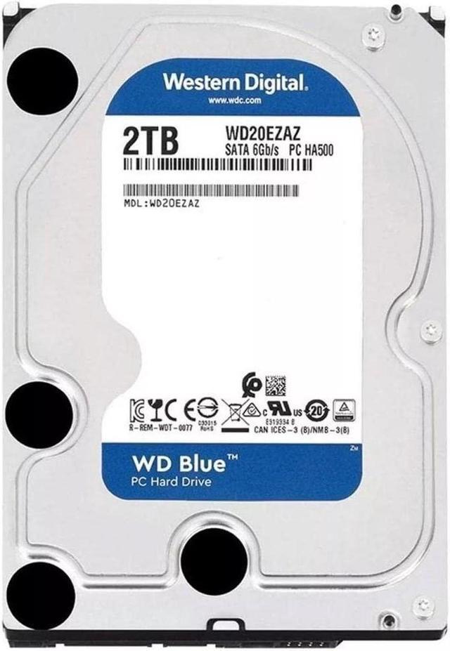 Alt view image 3 of 5 - Western Digital 2TB WD Blue PC Internal Hard Drive HDD - 5400 RPM, SATA 6 Gb/s, 256 MB Cache, 3.5" - WD20EZAZ
