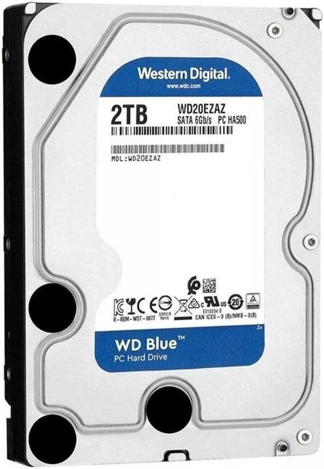 Alt view image 4 of 5 - Western Digital 2TB WD Blue PC Internal Hard Drive HDD - 5400 RPM, SATA 6 Gb/s, 256 MB Cache, 3.5" - WD20EZAZ