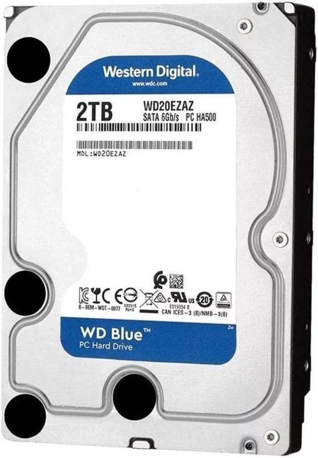 Alt view image 5 of 5 - Western Digital 2TB WD Blue PC Internal Hard Drive HDD - 5400 RPM, SATA 6 Gb/s, 256 MB Cache, 3.5" - WD20EZAZ