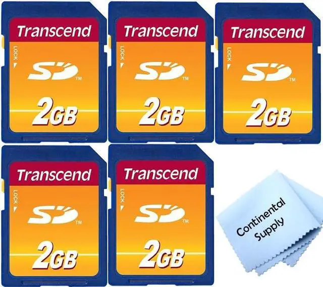 Main image of Generic 5 Pack Transcend Secure Digital 2GB with Cloth (TS2GSDC)
