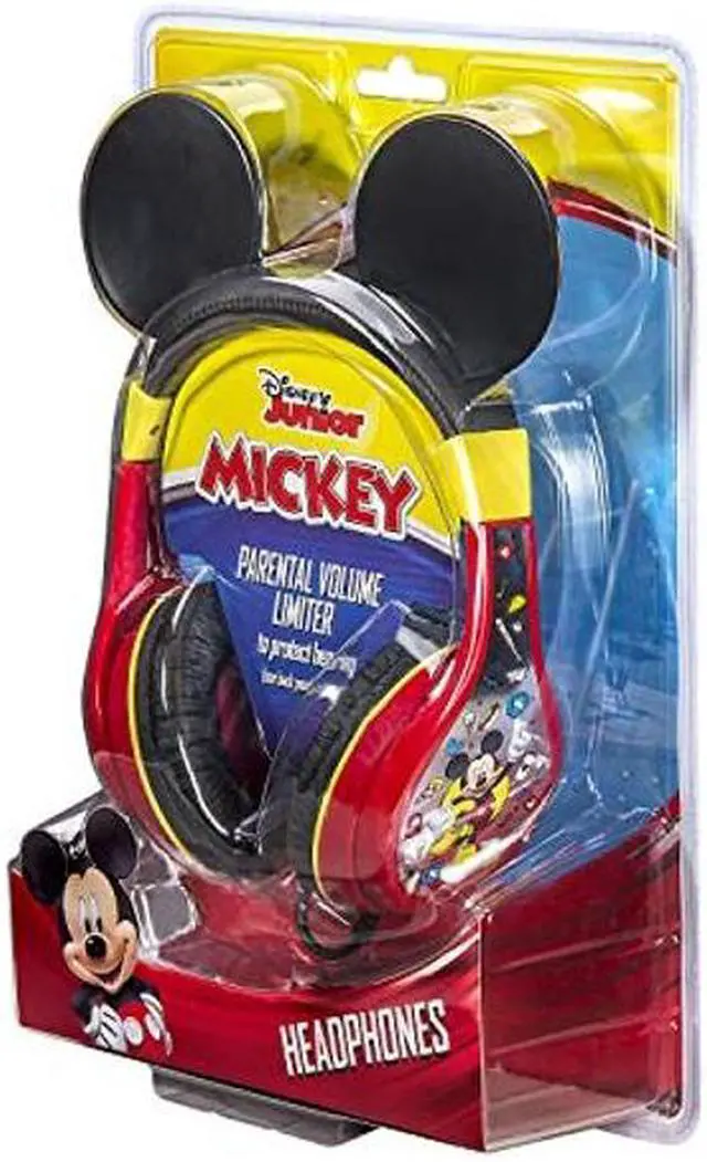 Alt view image 3 of 5 - eKids Mickey Mouse Headphones For Kids, Adjustable Over the Ear Headphones, 3.5mm Jack Wired Headphones with Parental Volume Control, for Fans of Mickey Mouse Gifts