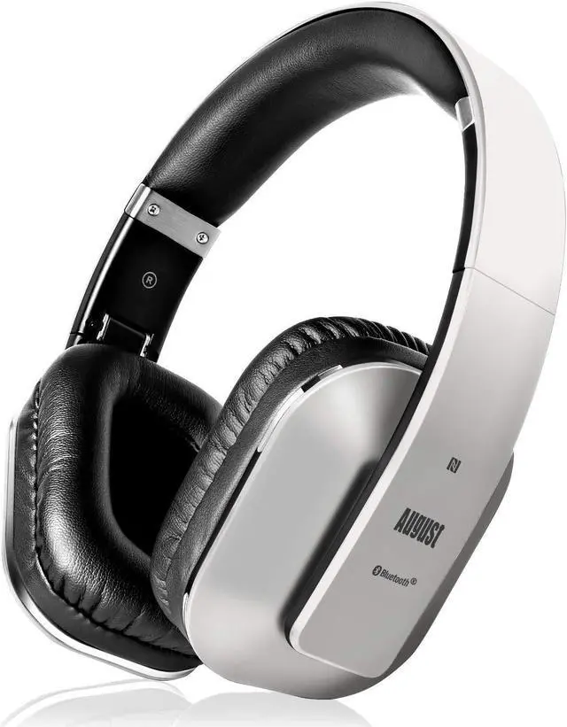 Main image of August EP650 Bluetooth Wireless Over Ear Headphones with aptX LL Low Latency/Multipoint/NFC / 3.5mm Audio in/Headset Microphone - Silver