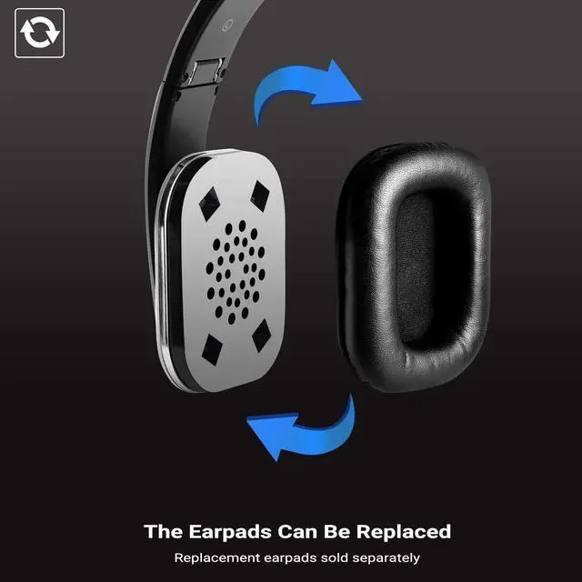Alt view image 3 of 5 - August EP650 Bluetooth Wireless Over Ear Headphones with aptX LL Low Latency/Multipoint/NFC / 3.5mm Audio in/Headset Microphone - Silver
