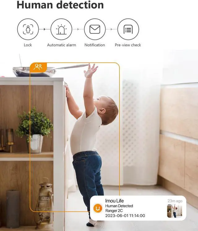 Alt view image 2 of 5 - Imou 2.5K WiFi Camera Indoor Pet Dog Camera 4MP, 360deg Home Security Wireless IP Baby Camera, Human Detection AI, Smart Tracking, Siren, 10m Night Vision, 2-Way Audio, Privacy Mode, Works with Alexa