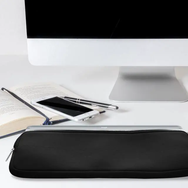 Alt view image 2 of 5 - kwmobile Neoprene Case Compatible with Logitech MK470 - Case for Keyboard Soft Travel Sleeve - Black