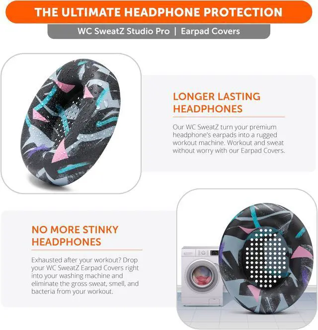 Alt view image 5 of 5 - WC Earpads and Protective SweatZ Cover Bundle for Beats Studio Pro Headphones by Wicked Cushions | 90's Black