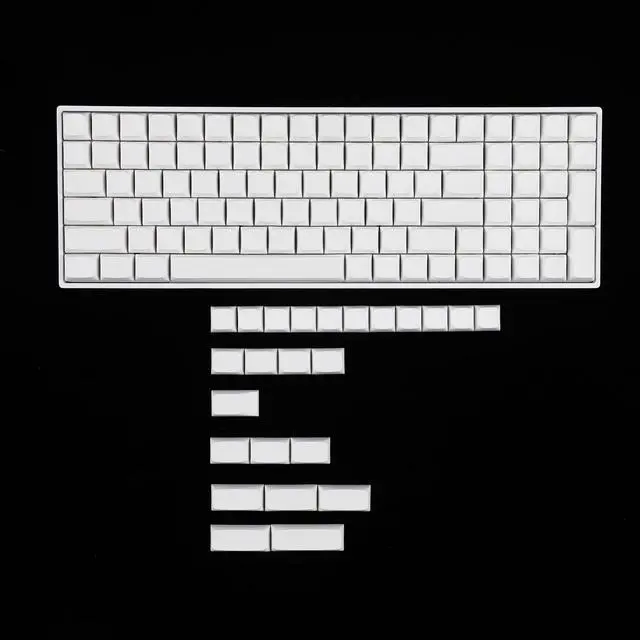 Main image of YMDK 124 Key White Blank ZDA XDA V2 Keycaps PBT Keycap for MX Keyboard 104 87 61 Melody 96 KBD75 ID80 GK64 SP84