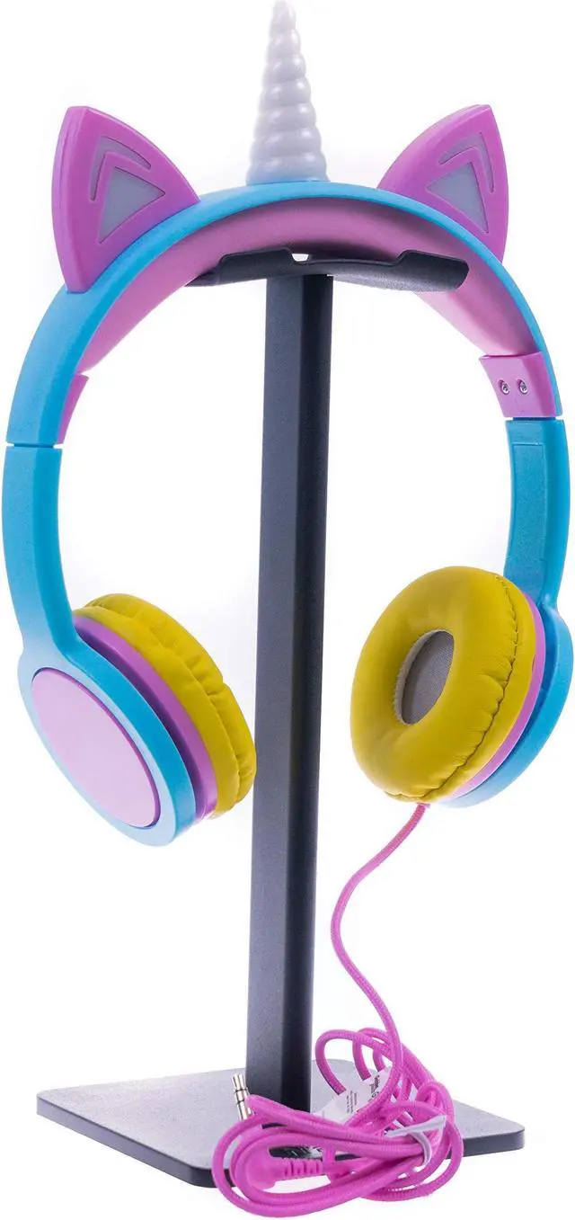 Alt view image 3 of 3 - Gabba Goods Rainbow Unicorn LED Light Up Headphones for Kids SafeSounds Kids Headphones with Volume Limiter, Foldable