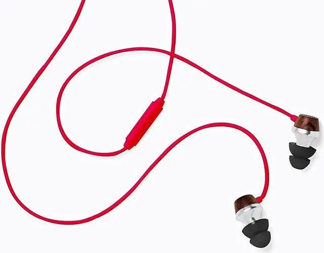 Alt view image 2 of 5 - Symphonized ALN Premium Genuine Wood in-Ear Noise-isolating Headphones, Earbuds, Earphones with Mic (Red)