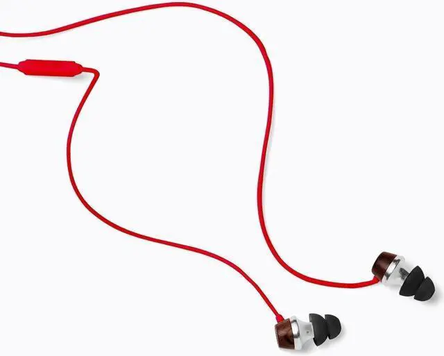 Alt view image 3 of 5 - Symphonized ALN Premium Genuine Wood in-Ear Noise-isolating Headphones, Earbuds, Earphones with Mic (Red)