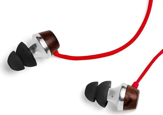 Alt view image 4 of 5 - Symphonized ALN Premium Genuine Wood in-Ear Noise-isolating Headphones, Earbuds, Earphones with Mic (Red)