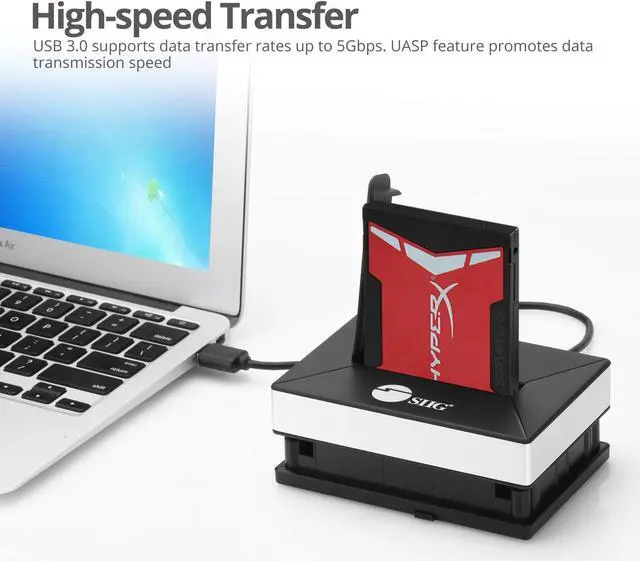 Alt view image 5 of 5 - SIIG USB 3.0 External Hard Drive Storage Enclosure (USB to SATA Docking Station) with 2TB+ Drive Support for 2.5 Inch HDD SSD-Included USB 3.0 Type-A to Micro B cable (JU-SA0V11-S1)