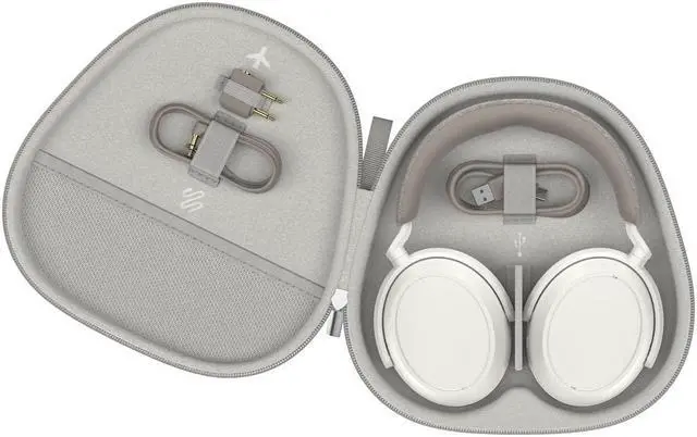 Alt view image 3 of 3 - Sennheiser Consumer Audio Momentum 4 Wireless Headphones - Bluetooth Headset for Crystal-Clear Calls with Adaptive Noise Cancellation, 60h Battery Life, Customizable Sound - White )
