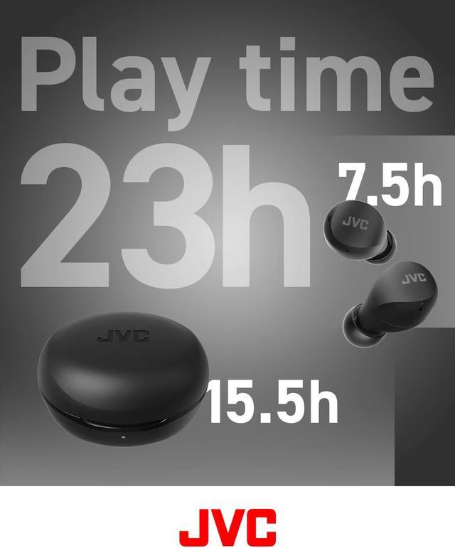 Alt view image 5 of 5 - JVC Compact and Lightweight Gumy Mini True Wireless Earbuds Headphones, Long Battery Life (up to 23 Hours), Sound with Neodymium Magnet Driver, Water Resistance (IPX4) - HAA6TB (Black)