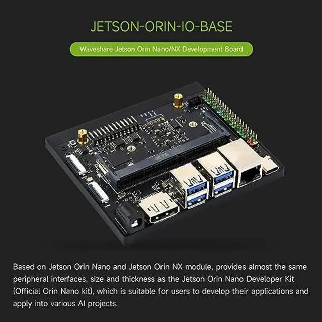 Alt view image 3 of 5 - waveshare Jetson Orin Nano/NX AI Development Board, Orin Nano/NX Development Board Based On Jetson Orin Nano and Jetson Orin NX Module
