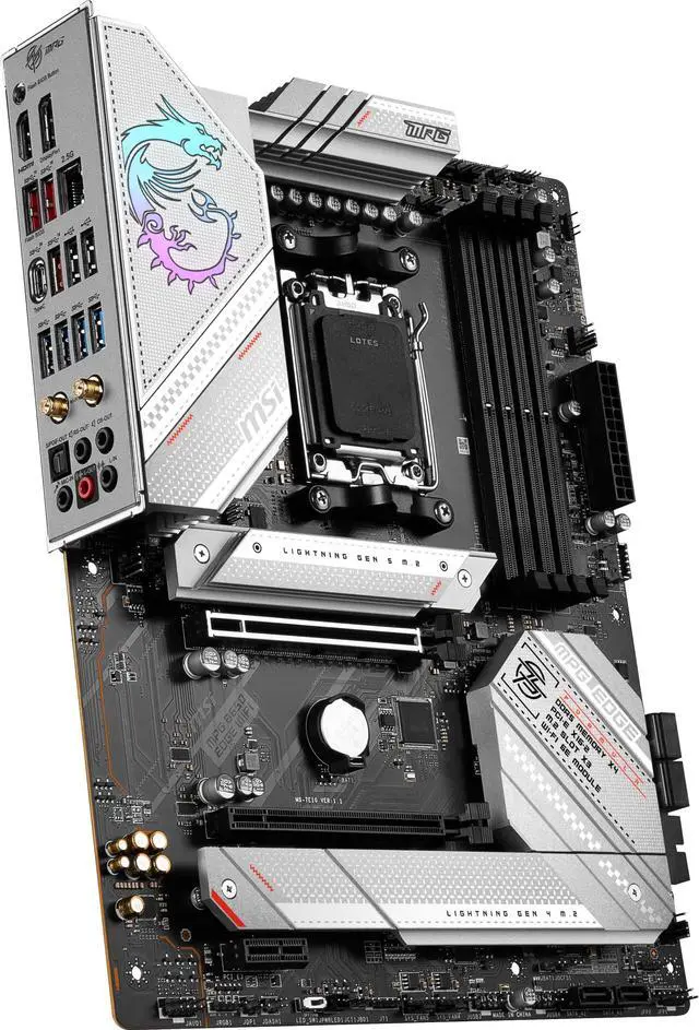 Alt view image 4 of 5 - MSI MPG B650 Edge WiFi Gaming Motherboard (AMD Ryzen 8000/7000, AM5, ATX, DDR5, PCIe 4.0, M.2, SATA 6Gb/s, USB 3.2 Gen 2, HDMI/DP, Wi-Fi 6E, Bluetooth 5.3, ATX)