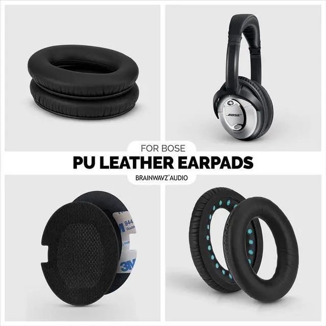 Alt view image 4 of 5 - Replacement Earpads for Bose QC15 Headphones, Upgraded Quality w/Real Memory Foam, High Grade Replacement Ear Pad Material, Also Fits QuietComfort 15 2 Ae2 Ae2i Ae2w, by Brainwavz