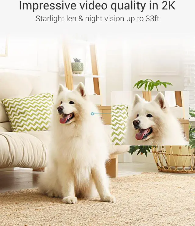 Alt view image 2 of 5 - EZVIZ 4MP Indoor Camera, Pan/Tilt Baby Pet Monitor with AI Human and Pet Detection, Voice Activity Detection, Waving-Hand Recognition, Starlight Lens Color Vision, 2.4/5 GHz Dual-Band Wi-Fi | C6