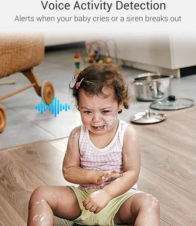 Alt view image 5 of 5 - EZVIZ 4MP Indoor Camera, Pan/Tilt Baby Pet Monitor with AI Human and Pet Detection, Voice Activity Detection, Waving-Hand Recognition, Starlight Lens Color Vision, 2.4/5 GHz Dual-Band Wi-Fi | C6