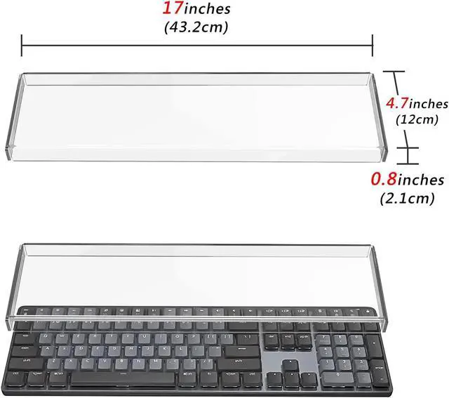 Alt view image 4 of 5 - Geekria Full Size Keyboard Dust Cover, Clear Acrylic Keypads Cover for 104 Keys Computer Mechanical Keyboard, Compatible with Logitech MX Mechanical Wireless Illuminated Performance Keyboard