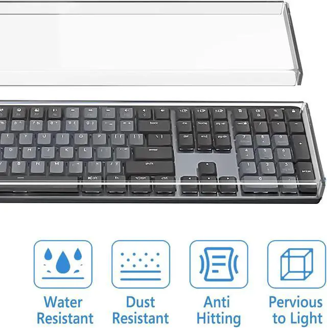 Alt view image 3 of 5 - Geekria Full Size Keyboard Dust Cover, Clear Acrylic Keypads Cover for 104 Keys Computer Mechanical Keyboard, Compatible with Logitech MX Mechanical Wireless Illuminated Performance Keyboard