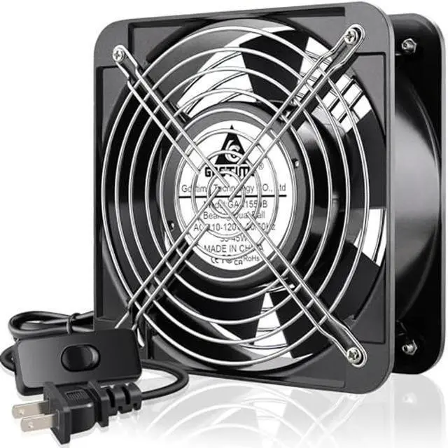 Main image of GDSTIME AXIAL Fan 15050, 110V 120V AC 150mm x 150mm x 50mm Fan, Ventilation Exhaust Projects Cooling Fan