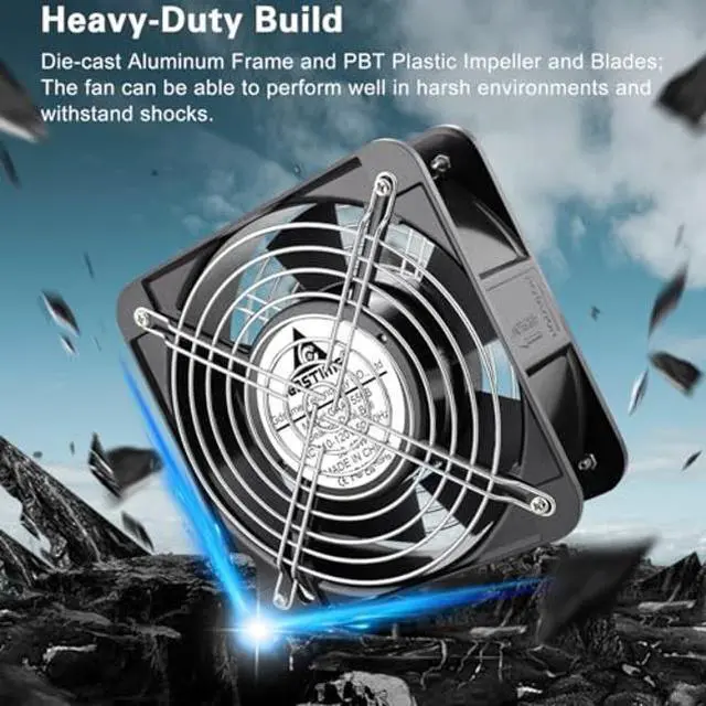 Alt view image 3 of 5 - GDSTIME AXIAL Fan 15050, 110V 120V AC 150mm x 150mm x 50mm Fan, Ventilation Exhaust Projects Cooling Fan