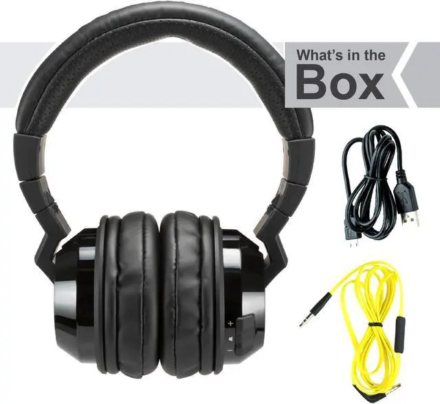 Alt view image 5 of 5 - KICKER Tabor2 Bluetooth Headphones Over The Ear Wireless Earphones with Microphone, Passive Noise Reducing, Soft Comfort Padding, Extra Bass Clear Crisp Treble