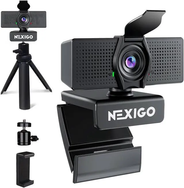 Main image of NexiGo 1080P Webcam Kits, N60 Pro (Gen 2) Webcam with Distortion-Free Lens, USB A to Type-C Data Cable, Noise Reduction Mic & Privacy Cover, Lightweight Mini Tripod, for Zoom/Skype/FaceTime