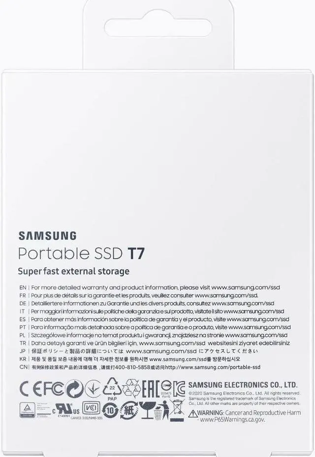 Alt view image 3 of 5 - Samsung T7 Portable SSD - 2 TB - USB 3.2 Gen.2 Externe SSD Titan Gray (MU-PC2T0T/WW)