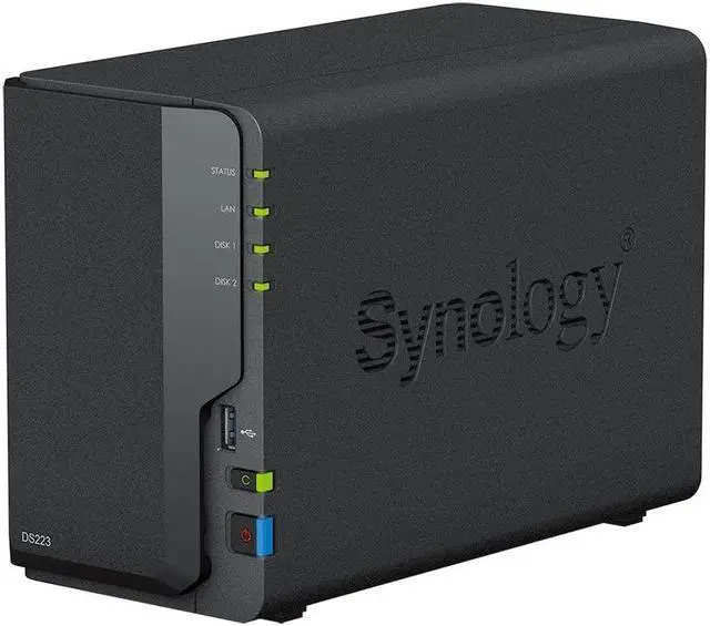 Alt view image 2 of 5 - Synology DS223 Diskstation NAS (Realtek RTD1619B Quad-Core 2GB Ram 1xRJ-45 1GbE LAN-Port) 2-Bay with 2X 4TB Seagate IronWolf (Total 8TB)