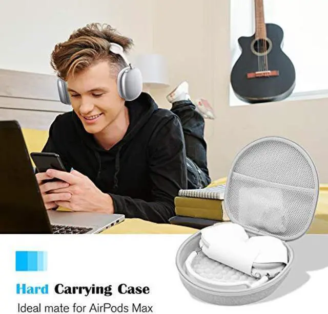 Alt view image 2 of 5 - ProCase Hard Case for New AirPods Max, Travel Carrying Headphone Case with Silicone Earpad Cover & Mesh Pocket, AirPods Max Protective Portable Storage Bag -Grey