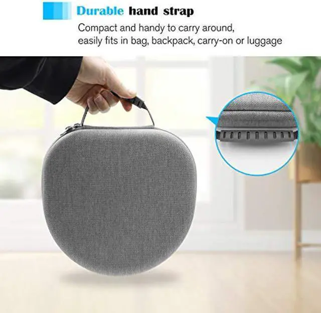 Alt view image 3 of 5 - ProCase Hard Case for New AirPods Max, Travel Carrying Headphone Case with Silicone Earpad Cover & Mesh Pocket, AirPods Max Protective Portable Storage Bag -Grey