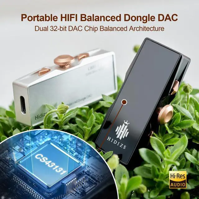 Alt view image 2 of 5 - generic Hidizs S8 Pro Robin Portable Dongle DAC, USB C DAC, SE 3.5mm, BAL 4.4mm, Dual 32-bit DAC Chip, Volume Control, Type-C Cable, USB-A to Type-C, Support Windows Mac Android iOS System, Silver