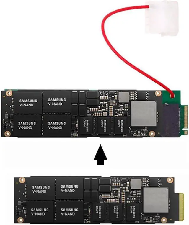 Alt view image 5 of 5 - Xiwai Ruler 1U GEN-Z EDSFF Short SSD E1.S to NVMe NGFF M-key 4X Host Carrier Adapter with Power