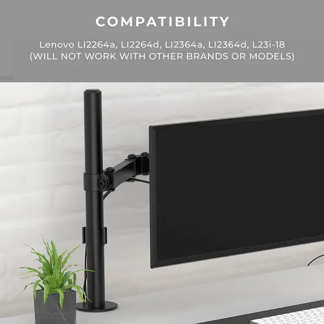 Alt view image 2 of 5 - HumanCentric VESA Mount Adapter Bracket for Lenovo L2264a, LI2264d, LI2364a, LI2364d, L23i-18 Monitor