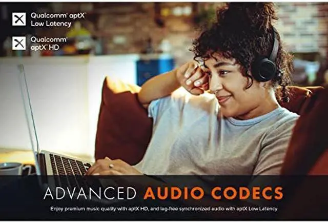 Alt view image 3 of 5 - Sound Blaster JAM V2 On-Ear Lightweight Bluetooth 5.0 Wireless Headphones with USB-C, aptX Low Latency, aptX HD, Multipoint Connectivity, Voice Detection and Noise Reduction, 22 Hours Battery Life