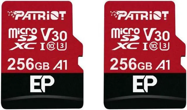 Main image of Patriot 256GB A1 / V30 Micro SD Card for Android Phones and Tablets, 4K Video Recording - 2 Pack Retail Units